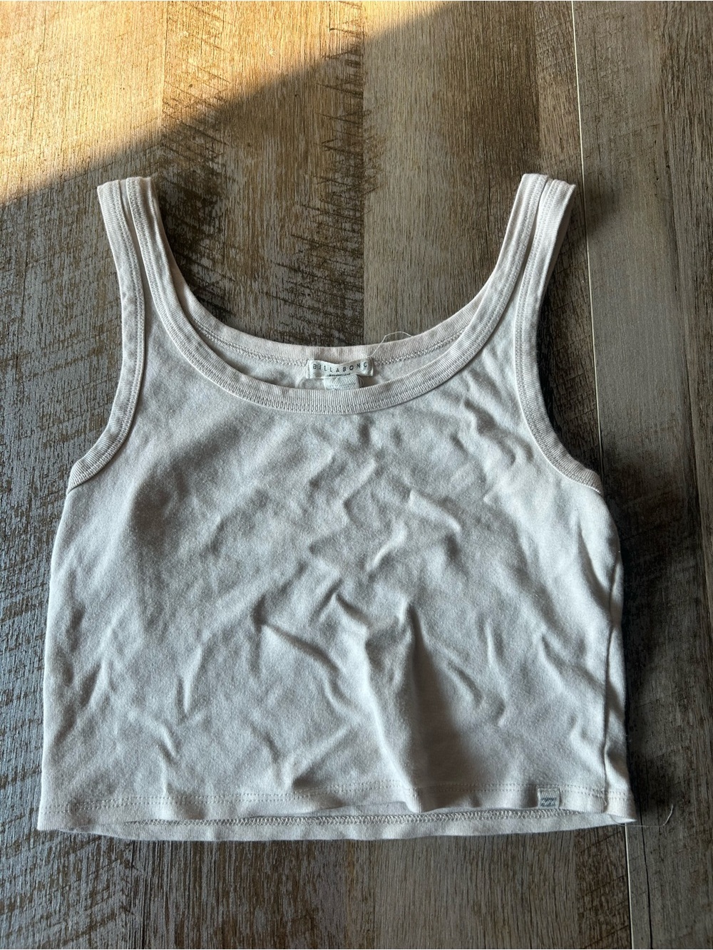 Billabong Cream Ribbed Crop Tank